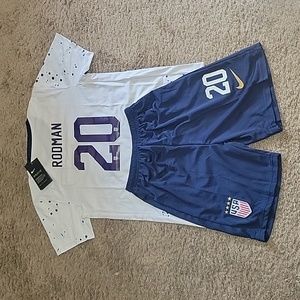 TRINITY RODMAN #20 USWNT NIKE WORLD CUP SOCCER JERSEY & SHORTS KIT NWT YOUTH XL